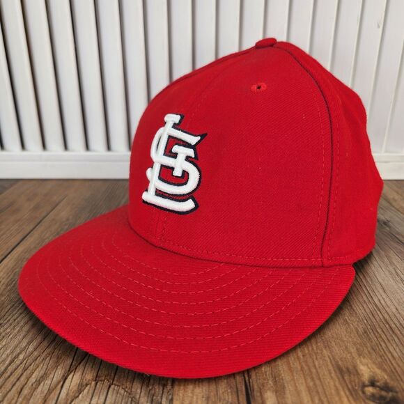 VINTAGE St Louis Cardinals New Era 59fifty Sz 7.5 Hat Cap Red Wool USA Baseball - Picture 1 of 11